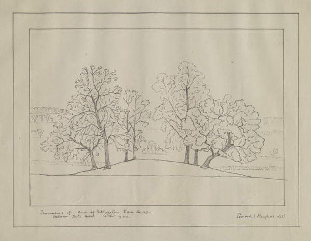 Detail of Uttoxeter - 'Tumulus at end of Uttoxeter Race Course': architectural print, 12009 by School English