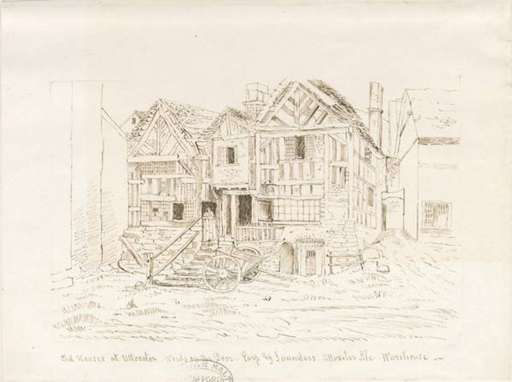 Detail of Uttoxeter Town - Ale Warehouse: pen and ink drawing, nd [?mid 19th cent] by John Robert Fernyhough