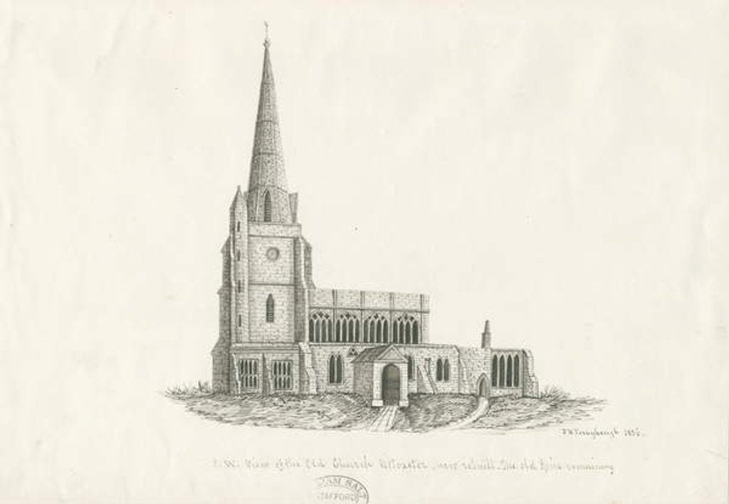 Detail of Uttoxeter Church [Old]: pen and ink drawing, 1836 by John Robert Fernyhough