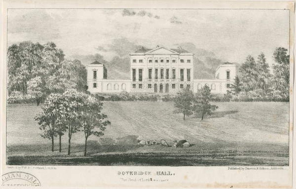 Detail of Uttoxeter - Doveridge Hall: lithograph, nd [c 1839] by School English