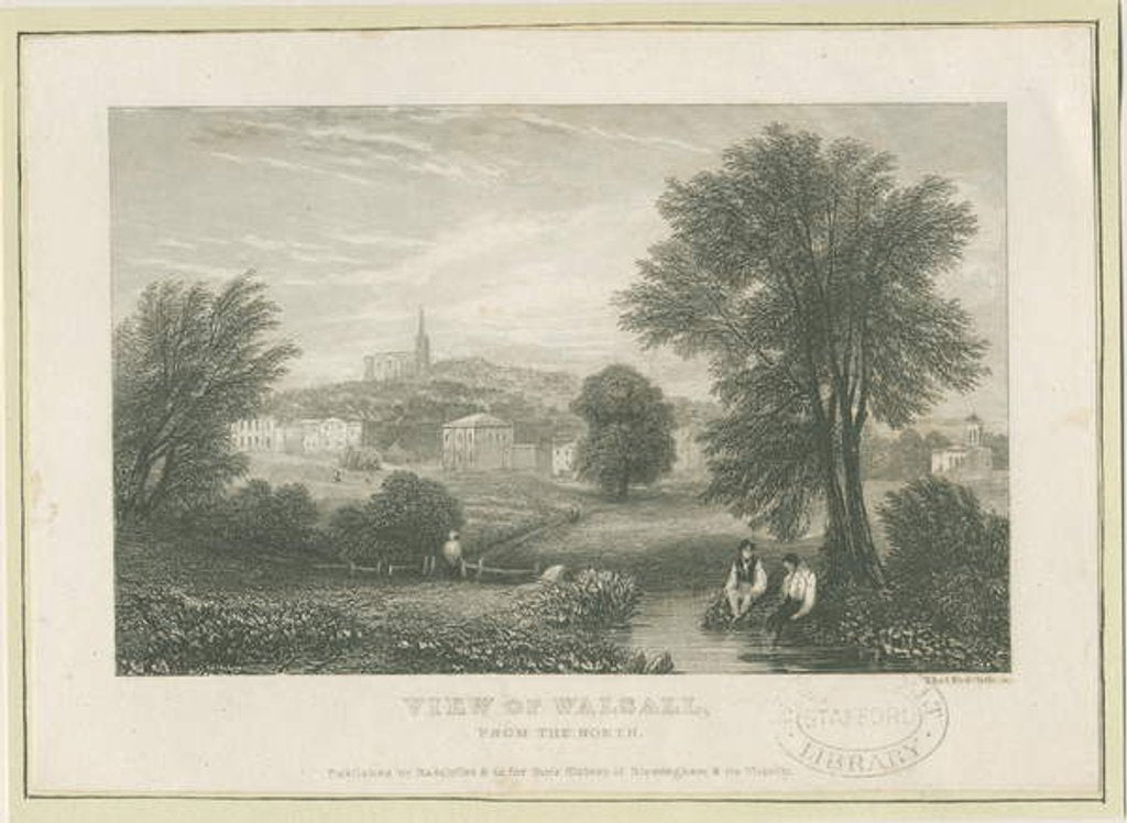 Detail of Walsall Town - North View: engraving, nd [19th cent] by School English