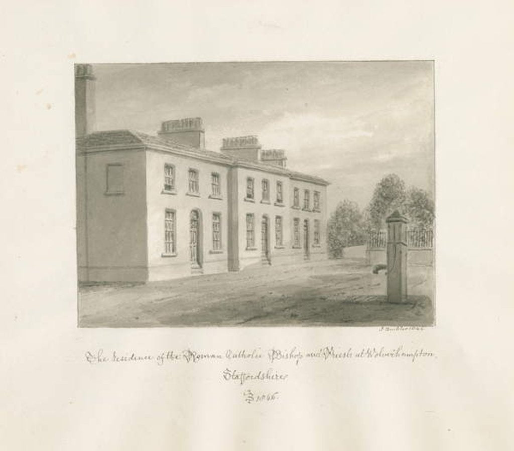 Detail of Wolverhampton - Residence of the Roman Catholic Bishop and Priests by John Buckler