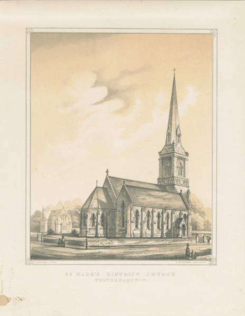 Detail of Wolverhampton - St. Mark's District Church: tinted lithograph, nd [?mid 19th cent] by School English