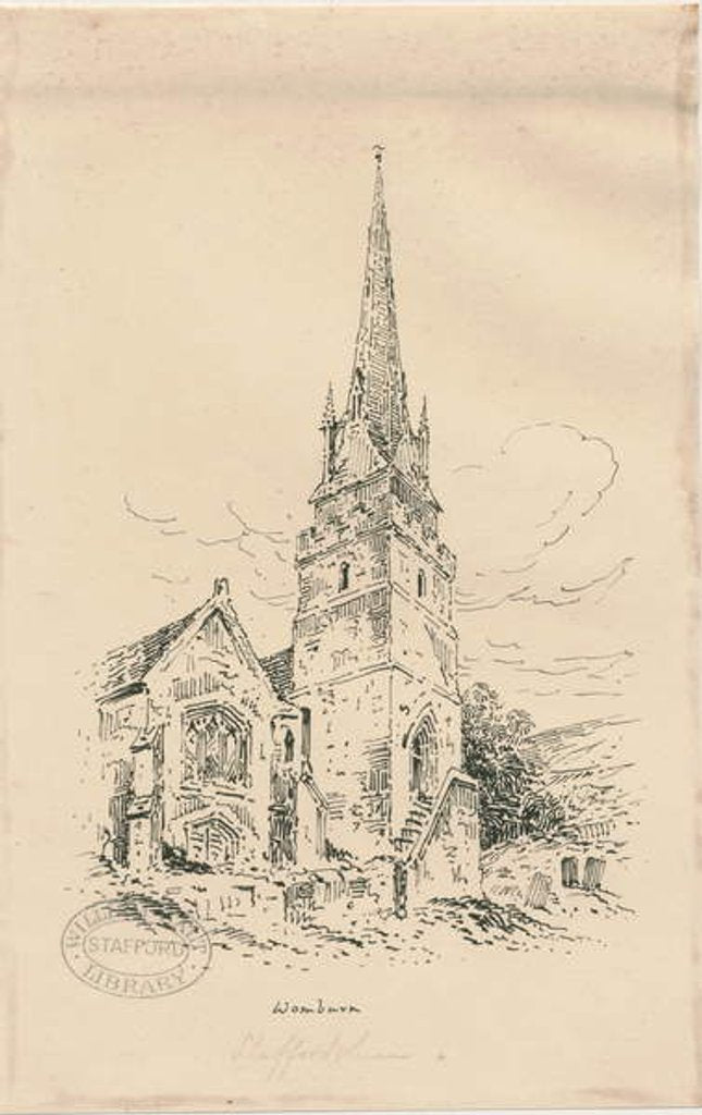 Detail of Wombourne Church: zincograph, nd [mid 19th cent] by Thomas Peploe Wood