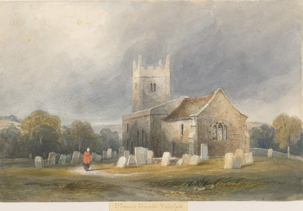 Detail of Waterfall Church: water colour painting, nd [c1830-1840] by Lewis John Wood