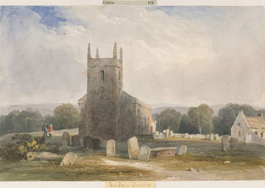 Detail of Caldon Church: water colour painting, nd [c1830-1840] by Lewis John Wood