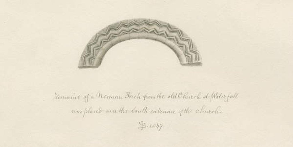 Detail of Waterfall Church - Remains of a Norman Arch by John Buckler