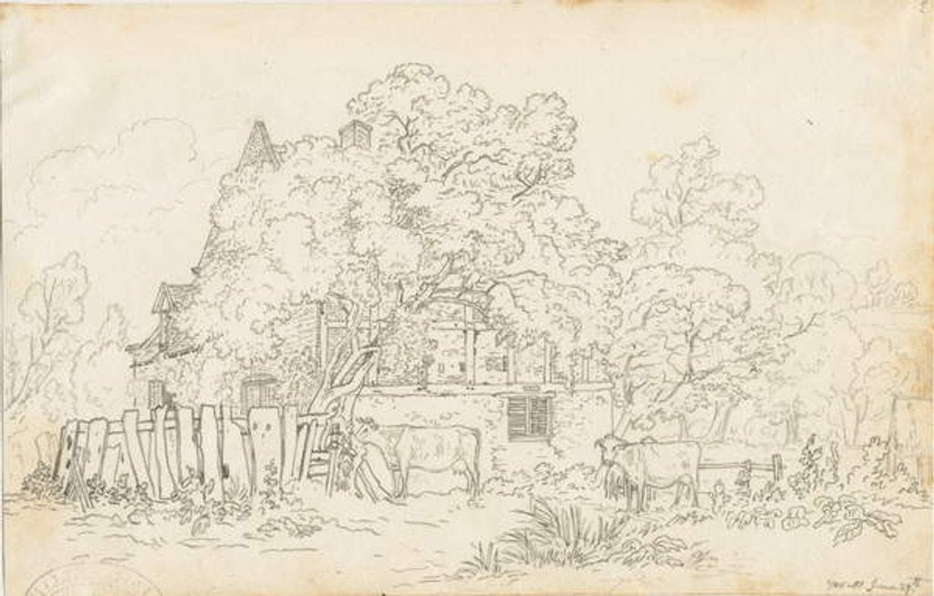 Detail of Yoxall - Old Farm House by Henry Curzon Allport