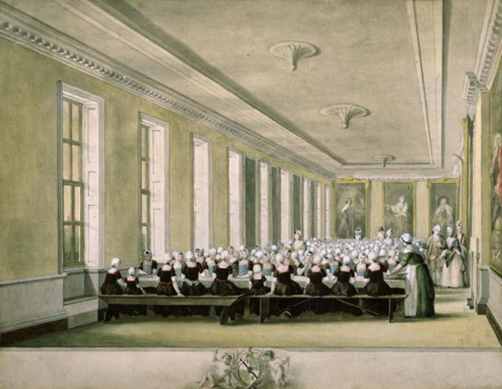 Detail of The Girls' Dining Room of the Foundling Hospital, 1773 by John Sanders