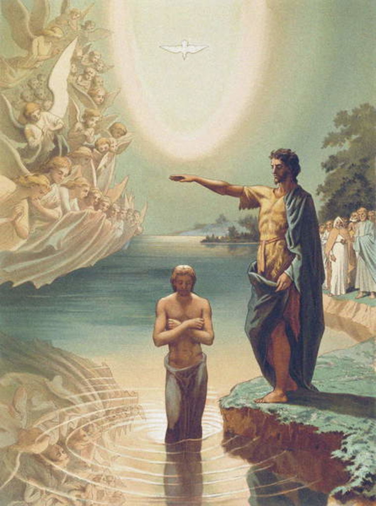 Detail of The Baptism of Christ, c.1860 by Grigori Grigorevich (after) Gagarin
