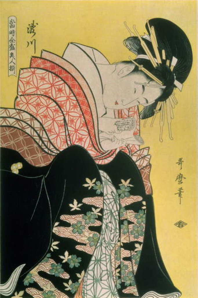 Detail of Takigawa from the Tea-House, Ogi by Kitagawa Utamaro