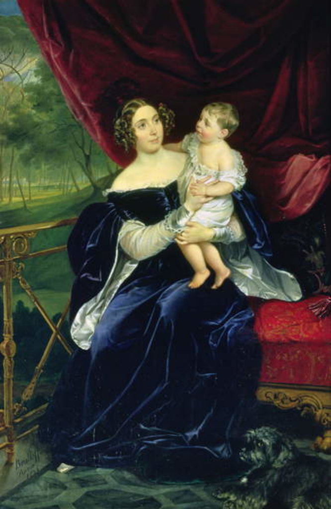 Detail of Countess Olga Ivanovna Orlov-Davydov with her daughter, 1834 by Karl Pavlovich Bryullov