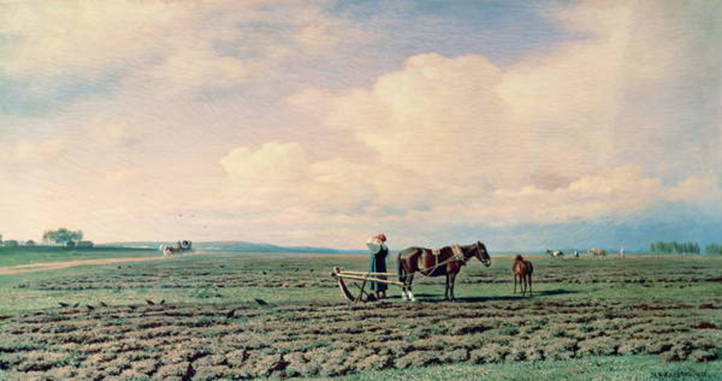 Detail of In the Field, 1872 by Mikhail Konstantinovich Klodt