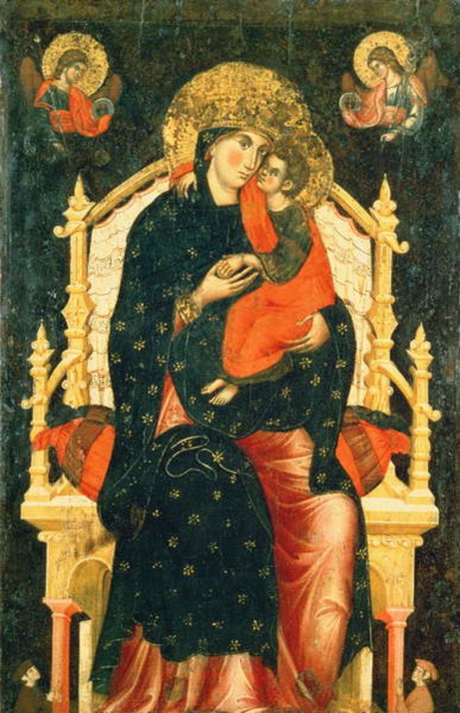 Detail of Madonna and Child Enthroned with Donors by Pietro di Giovanni Lianori