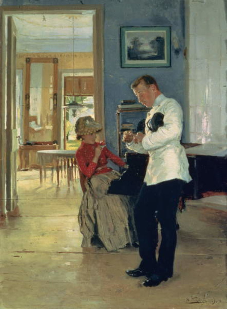 Detail of Declaration of Love, 1889-91 by Vladimir Egorovic Makovsky