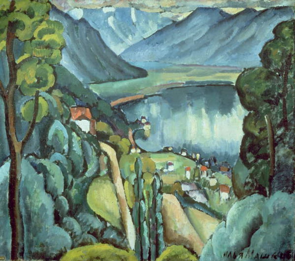 Detail of Lake Geneva, 1914 by Ilya Ivanovich Mashkov