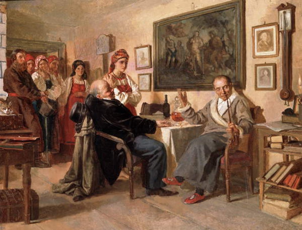 Detail of The Market. The Sale of Serfs, 1866 by Nikolai Vasilievich Nevrev