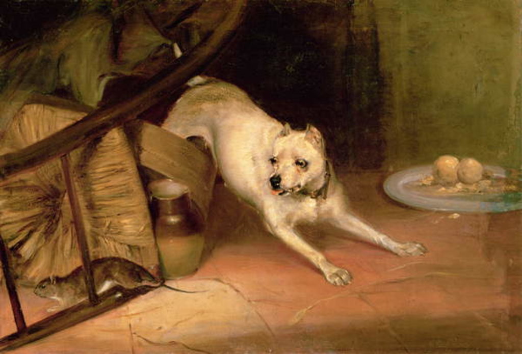 Detail of Dog Chasing a Rat by Briton Riviere