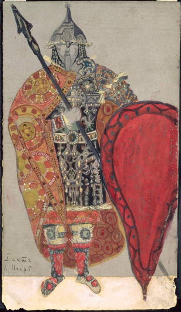 Detail of Costume design for the opera 'Prince Igor' by Aleksandr Borodin 1914 by Nicholas Roerich