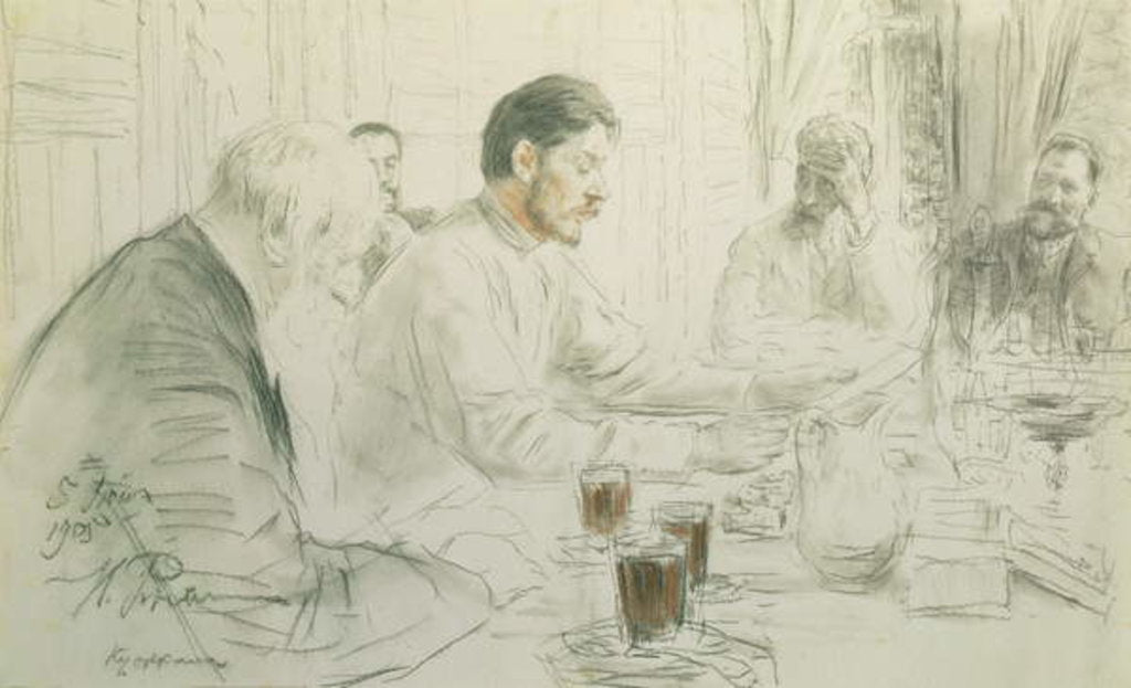 Detail of Maxim Gorky Reading his Poem, 'Children of Sun', 1905 by Ilya Efimovich Repin