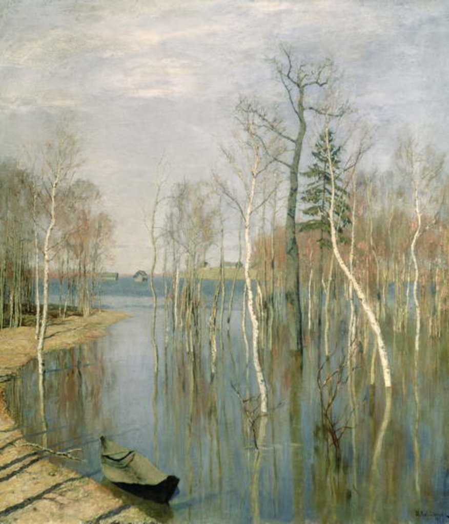 Detail of Spring, High Water, 1897 by Isaak Ilyich Levitan