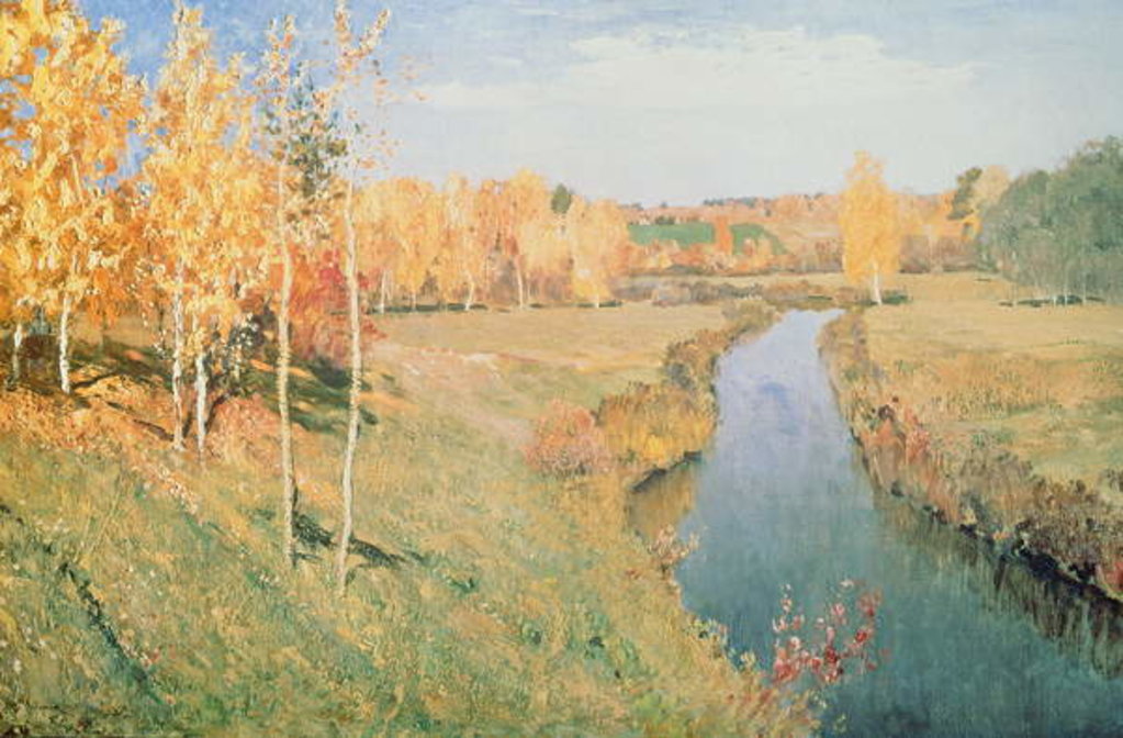 Detail of Golden Autumn, Slobodka, 1895 by Isaak Ilyich Levitan