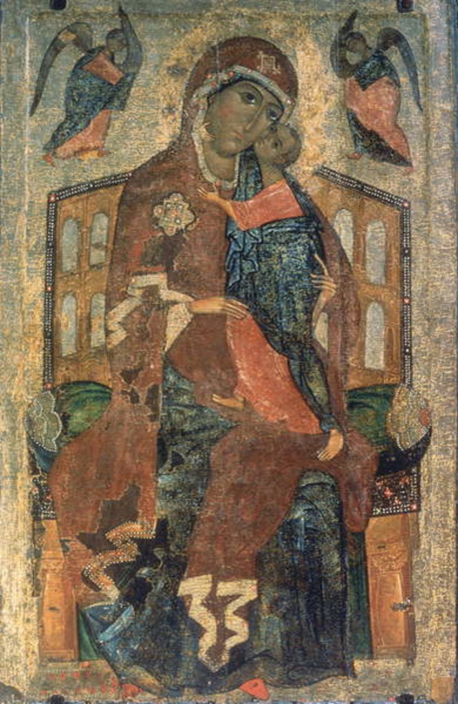 Detail of The Virgin of the Tolg, Yaroslavl School, 13th century by School Russian