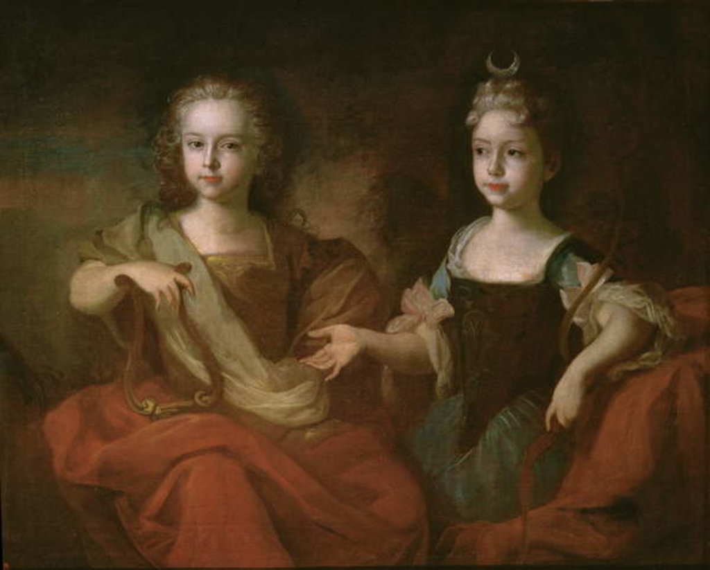 Detail of Tsarevich Peter Alekseevitch and Tsarevna Nathalie Alekseevna as Apollo and Diana, c.1722 by Louis Caravaque