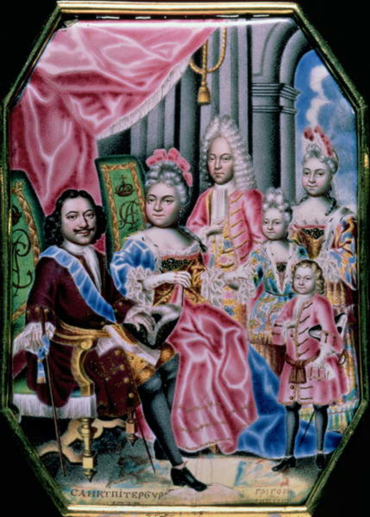 Detail of The Family of Emperor Peter I, the Great, 1717 by Grigory Semyonovich Musikiysky