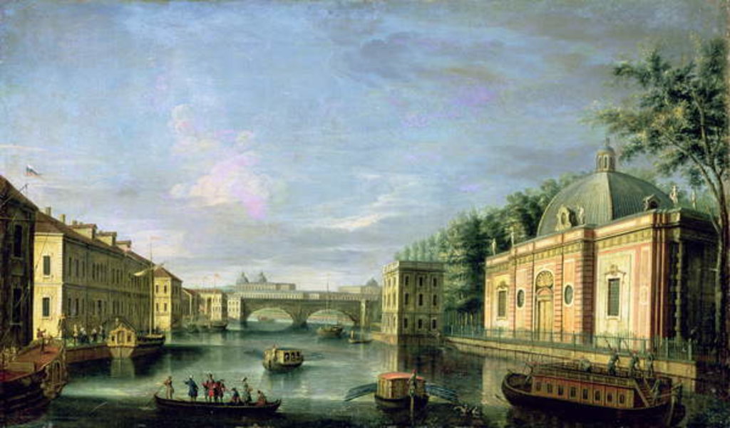 Detail of View of the Fontanka River in St Petersburg, 1750s by Giuseppe Valeriani
