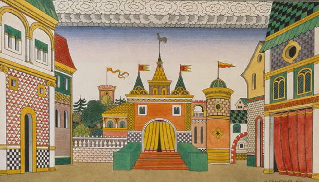 Detail of Sketch for the Opera, The Golden Cockerel, by Nikolai Rimsky-Korsakov, 1909 by Ivan Bilibin
