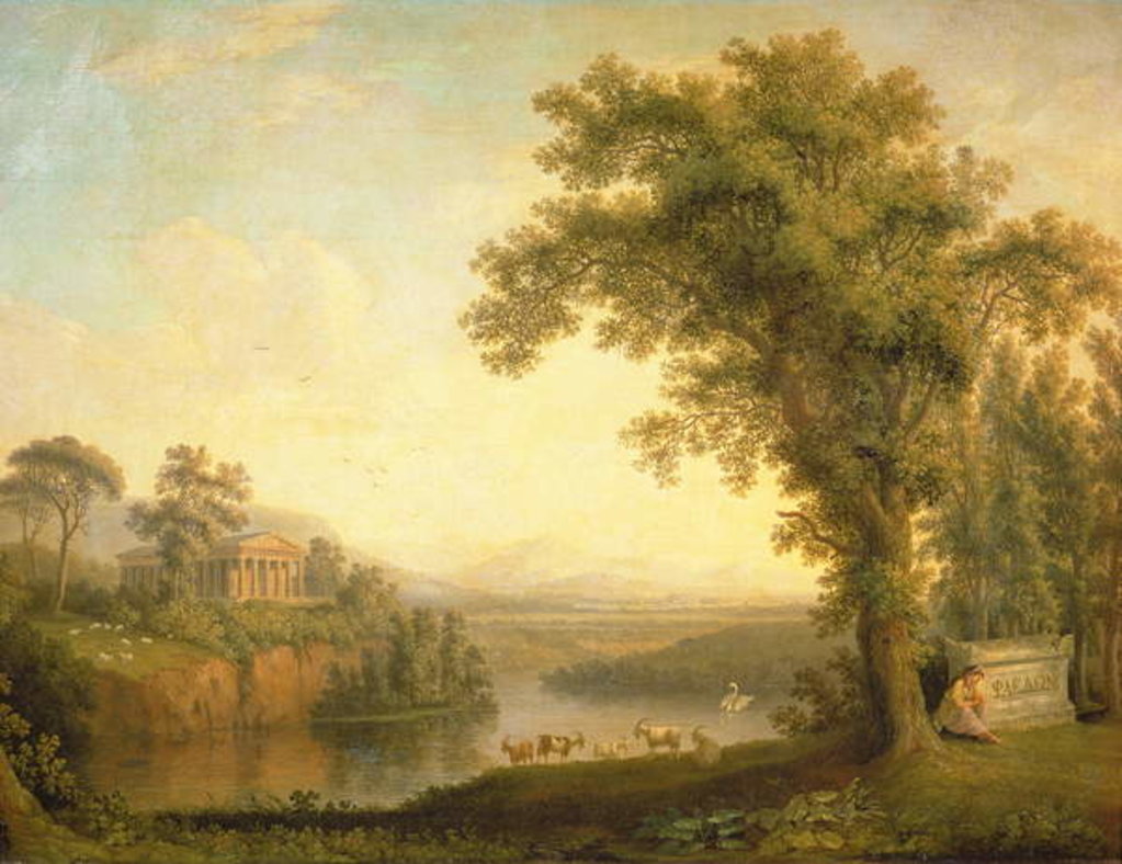 Detail of Antique Landscape with Phaeton's Tomb, 1785 by Jacob-Philippe Hackert