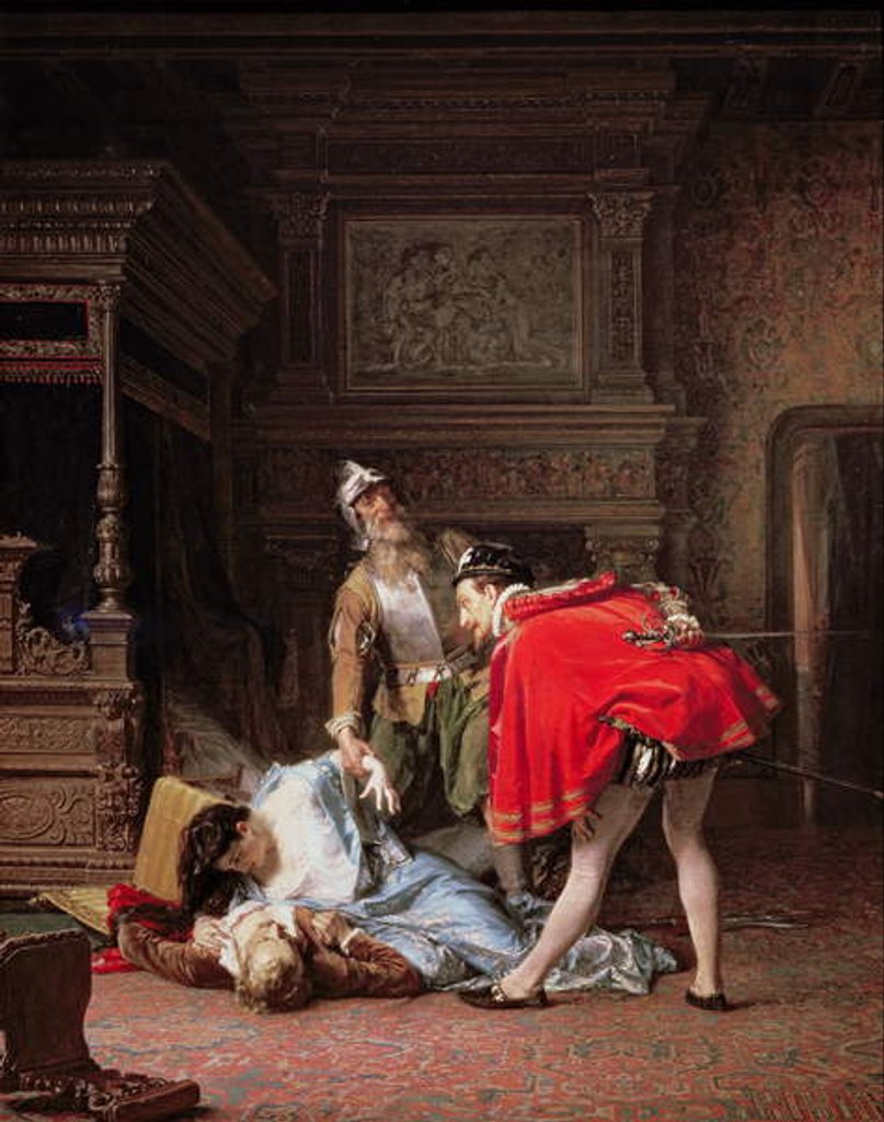 Detail of A Scene from St Bartholomew's Night, 1870 by Karlis Fridikh Huns