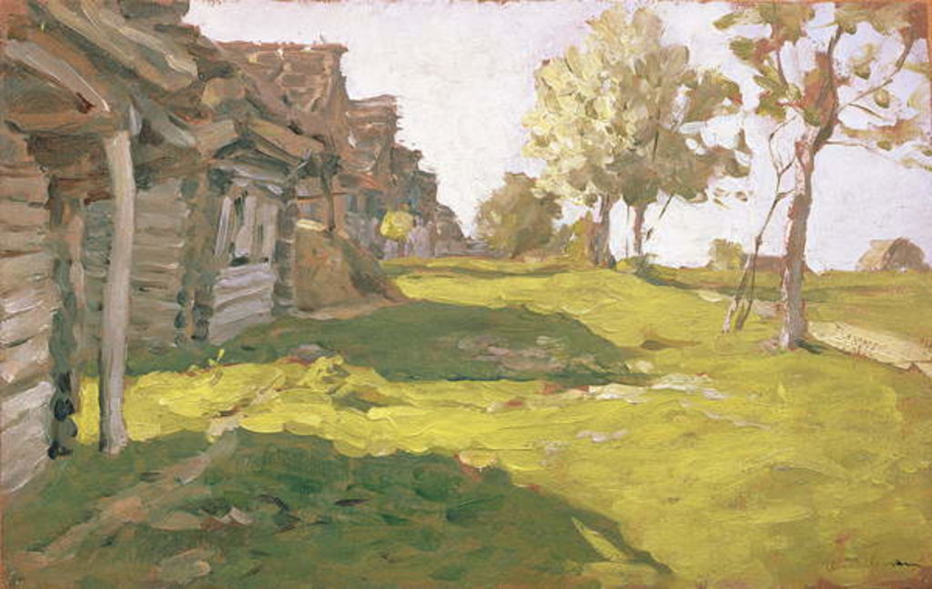 Detail of Sunlit Day. A Small Village, 1898 by Isaak Ilyich Levitan