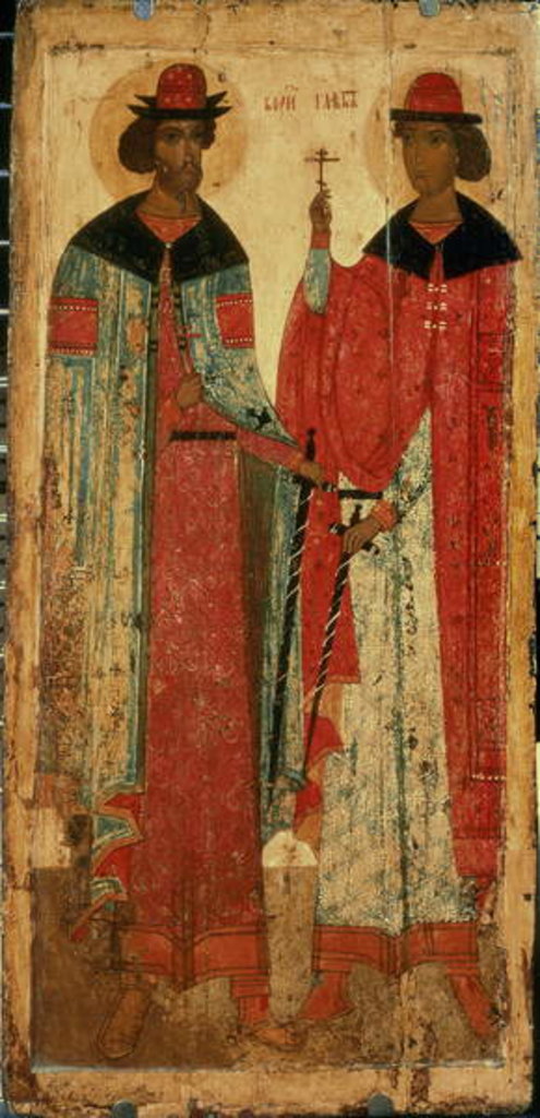 Detail of St. Boris and St. Gleb, Moscow, first half of 14th century by School Russian