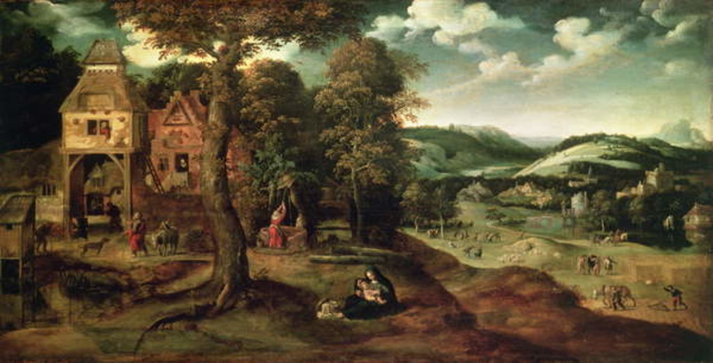 Detail of The Rest on the Flight into Egypt by Joachim Patinir