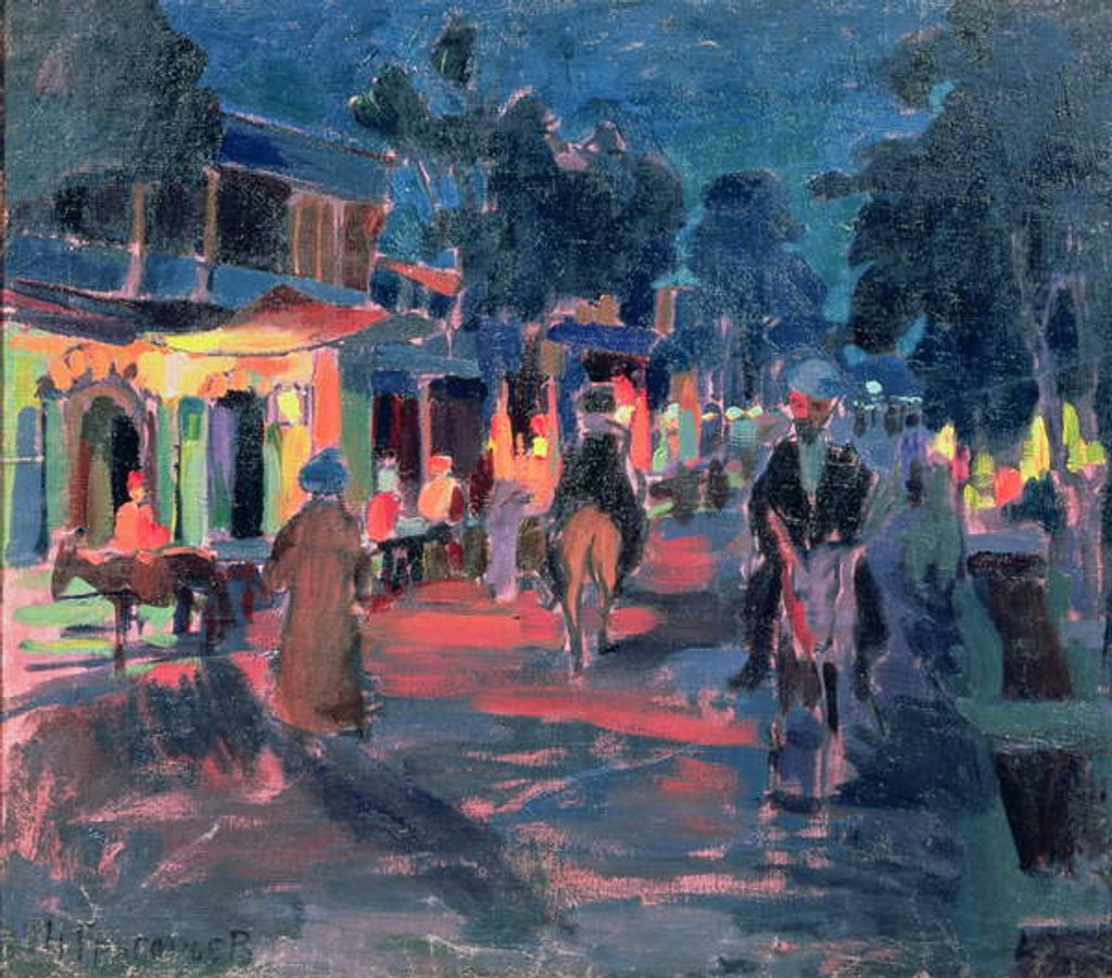 Detail of Night Cafe, 1910s by Nikolai Grigoryev