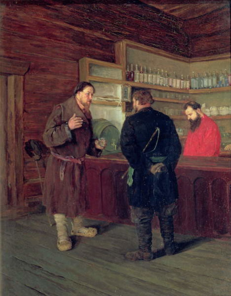 Detail of A Tavern, 1889 by Timophej Mosgov
