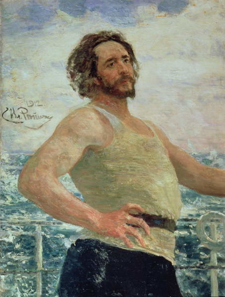 Detail of Portrait of Author Leonid Andreev, 1912 by Ilya Efimovich Repin