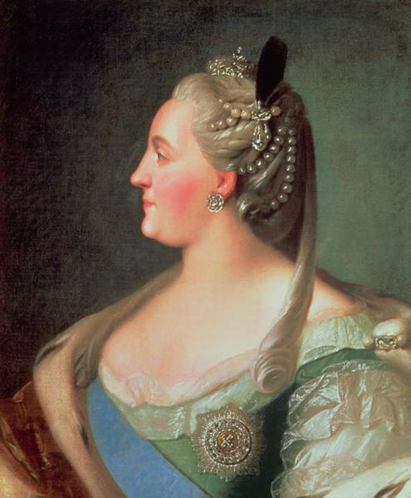 Detail of Portrait of Empress Catherine II the Great, after 1763 by Fedor Stepanovich Rokotov