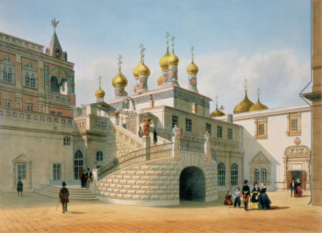 Detail of View of the Boyar Palace in the Moscow Kremlin, printed by Lemercier, Paris, 1840s by Felix Benoist