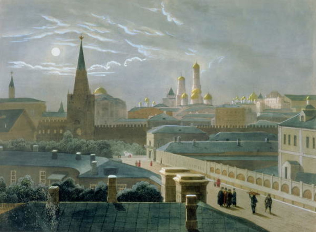Detail of View of the Moscow Kremlin, 1840's by Paul Marie Roussel