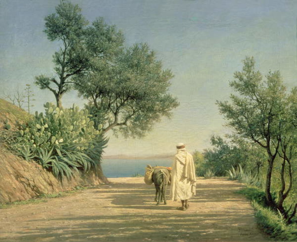 Detail of The Road to the Sea, Algeria, 1883 by Pavel Aleksandrovich Bryullov