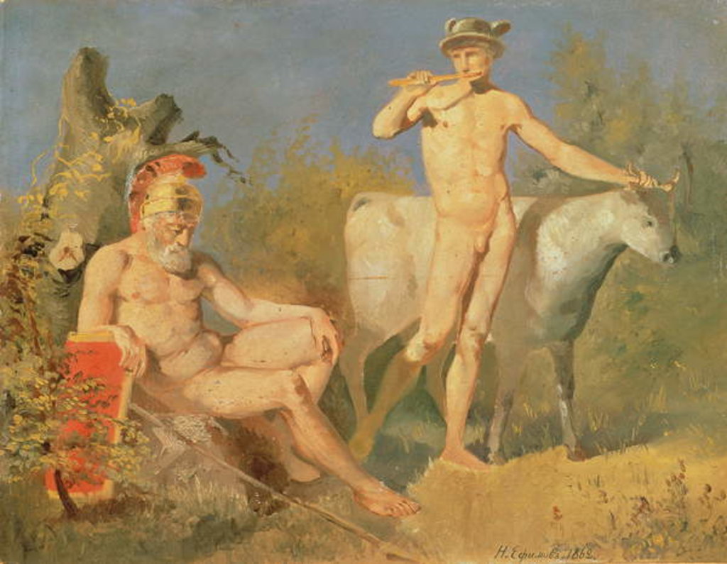 Detail of Mercury and Argus, 1862 by Nikolai Efimovich Efimov