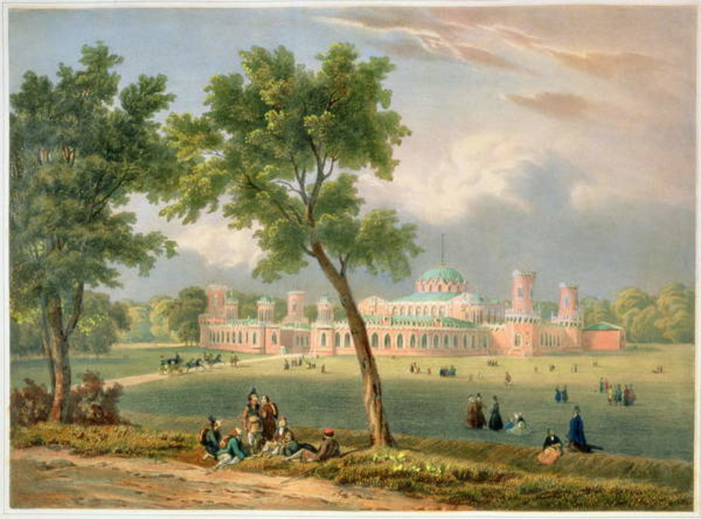 Detail of The Peter the Great Palace in Moscow, printed by Edouard Jean-Marie Hostein by V. Adam