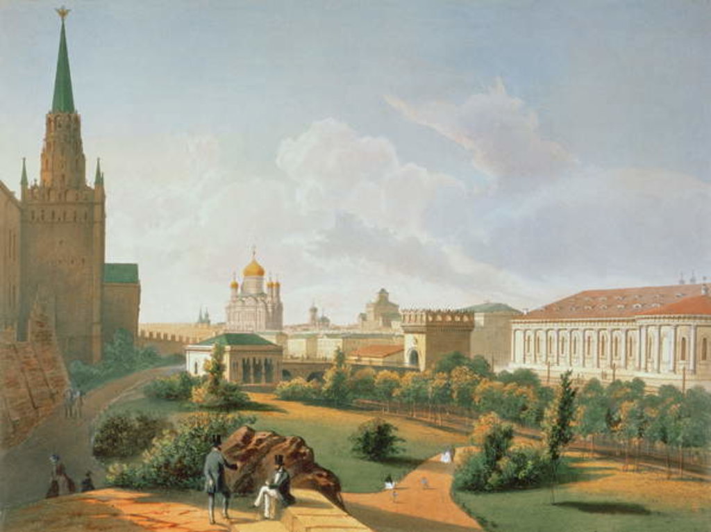Detail of The Alexander Garden in Moscow, printed by Jacottet and Bachelier, 1830 by French School
