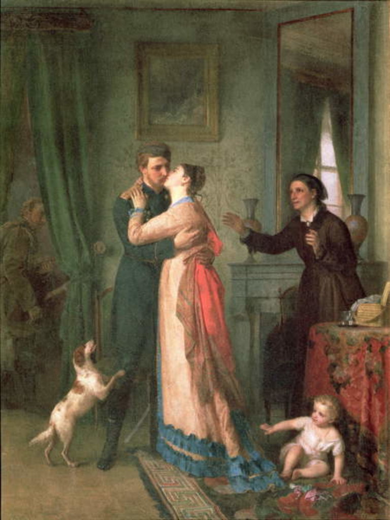 Detail of Return after the War, 1878 by Akim Egorovich Karneev