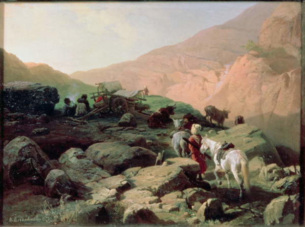 Detail of The Caucasus, 1872 by Pawel Kowalewsky