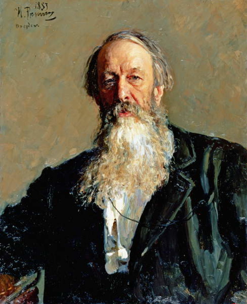 Detail of Portrait of Vladimir Stasov, 1883 by Ilya Efimovich Repin