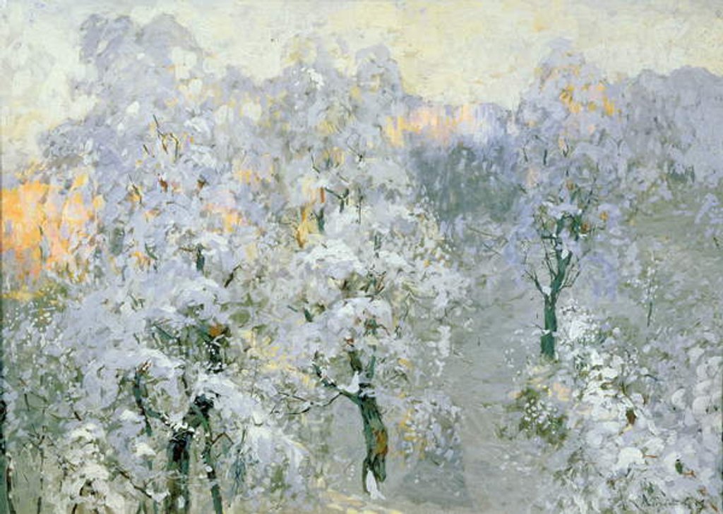 Detail of Trees in Wintry Silver, 1910 by Konstantin Ivanovich Gorbatov